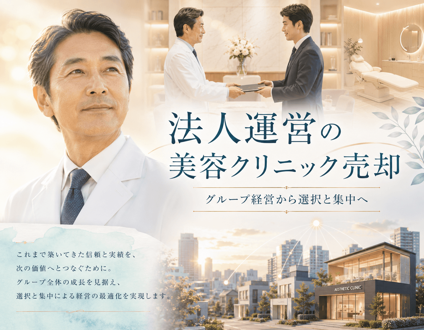 法人運営の美容クリニック売却──グループ経営から選択と集中へ