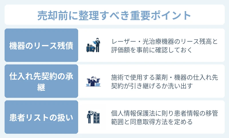 美容皮膚科を売却する前に整理すべき5つのポイント